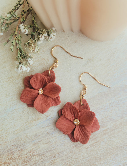 Floral Dangles | Deep Red