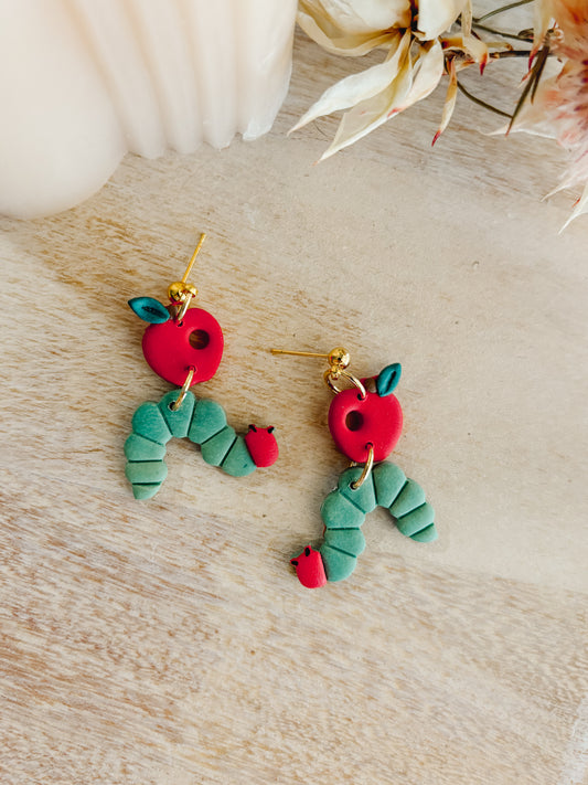 Book Worm Earrings